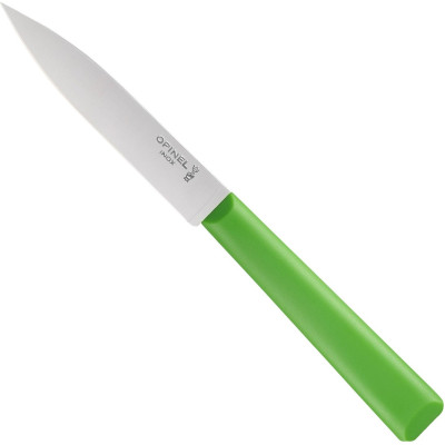 Нож столовый Opinel №312, пластиковая рукоять, блистер, нержавеющая сталь, зеленый